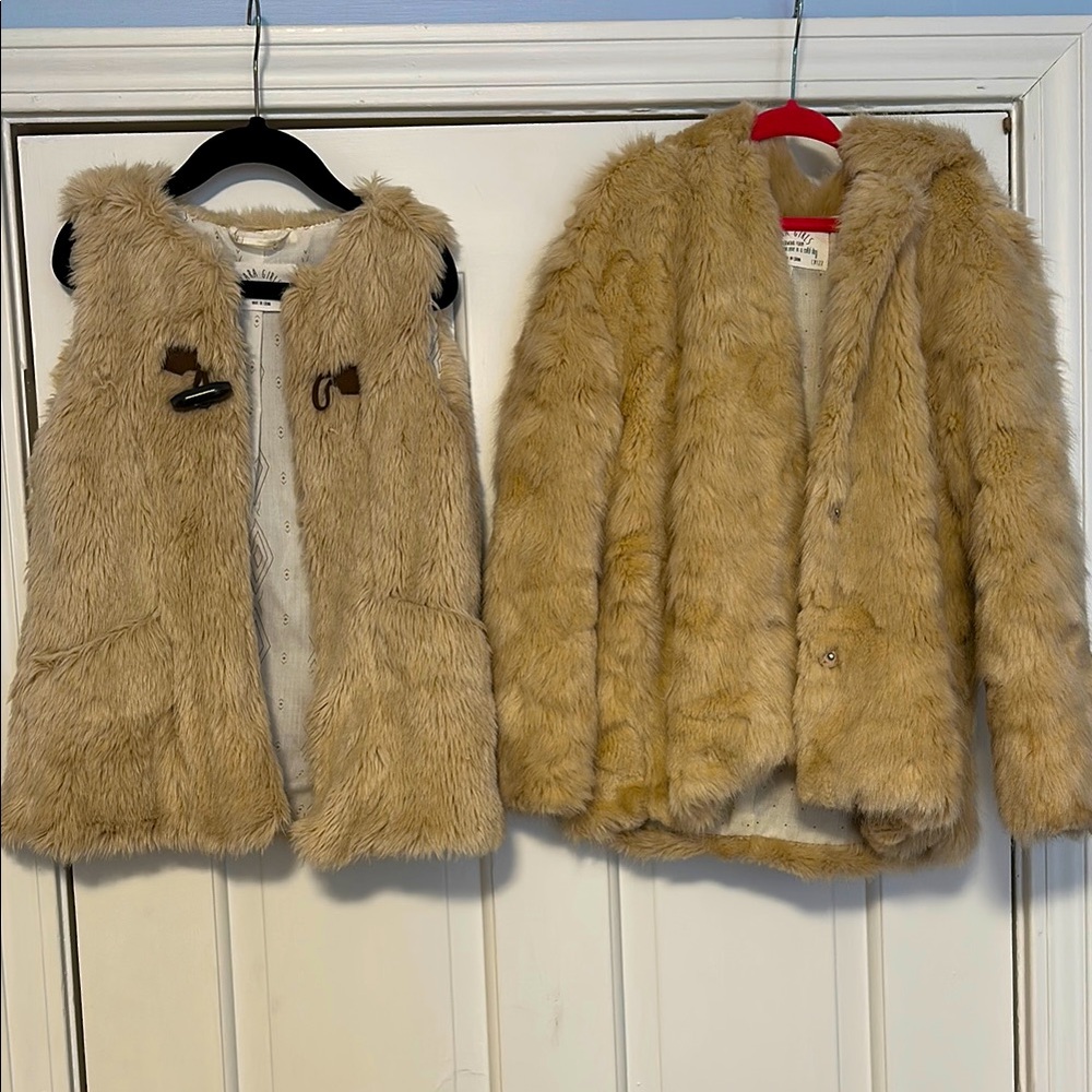 Zara Girls Fur Jacket and Vest